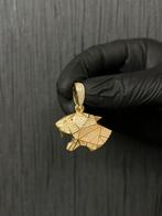 14 karaat gouden panter kettinghanger massieve hangers, Ophalen of Verzenden, Zo goed als nieuw, Goud, Kruis of Symbool