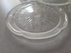 5 glazen gebaksbordjes, Huis en Inrichting, Glas of Glazen, Onbekend, Ophalen of Verzenden, Losse verkoop