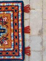 Wandkleed wol handgeknoopt smyrna blauw rood bruin 98/69, Gebruikt, Etten-Leur, DJT@dejuistetoon.eu, Ophalen of Verzenden