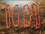 4 Oude Bloedkoraal Kettingen, Ophalen of Verzenden, Gebruikt, Rood, Overige materialen