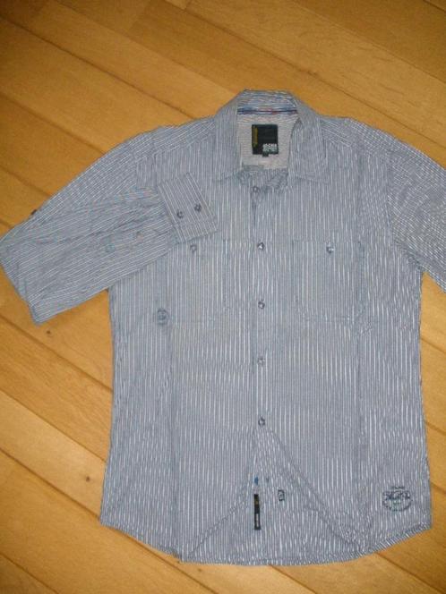 JACK & JONES bloes grijs streep maat L, Kleding | Heren, Overhemden, Zo goed als nieuw, Halswijdte 41/42 (L), Grijs, Ophalen of Verzenden
