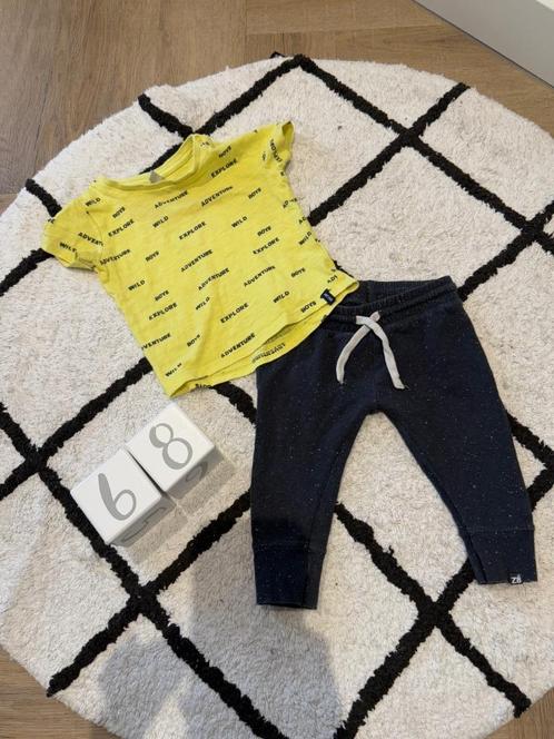 ZGAN grijs geel Z8 Mini Scmp t-shirt & jogging broek set 68, Kinderen en Baby's, Babykleding | Maat 68, Zo goed als nieuw, Jongetje of Meisje
