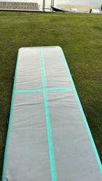 Airtrack licht blauw/groen + pomp, Ophalen, Kindermaat 122 t/m 140, Zo goed als nieuw, Blauw
