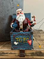 Vintage kerstversiering jaren 90 toybox kerstman, Ophalen of Verzenden, Gebruikt
