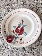 Antieke Franse schaal roze/blauw (gaaf) Longwy, Antiek en Kunst, Antiek | Servies los, Ophalen of Verzenden