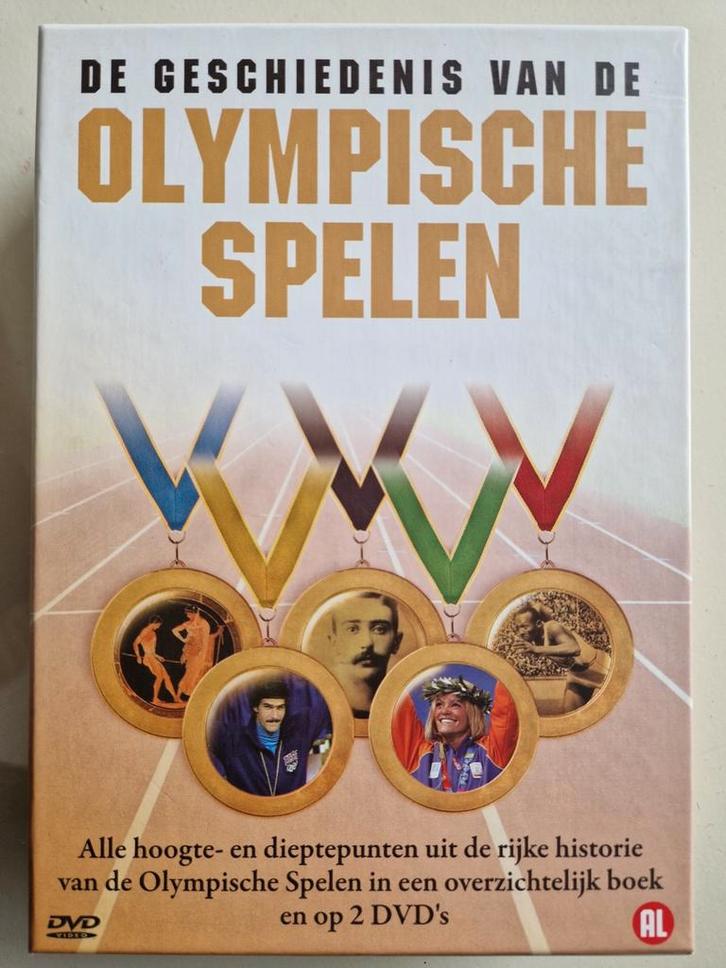 DE GESCHIEDENIS VAN DE OLYMPISCHE SPELEN [DVD+BOEK box-set], Cd's en Dvd's, Dvd's | Documentaire en Educatief, Zo goed als nieuw