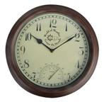 Esschert Design Waterdichte buitenklok - incl. thermometer, Verzenden, Nieuw, Wandklok