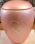 Huisdieren urn kat hond konijn roze keramiek swarovski hart, Ophalen of Verzenden, Zo goed als nieuw