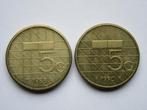 Nederland 5 gulden Beatrix 1988 en 1990 (bijna) ongecirc., Ophalen of Verzenden, Koningin Beatrix, 5 gulden, Setje