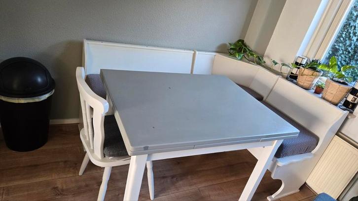 Gezellige Duitse hoekbank eethoek, Huis en Inrichting, Tafels | Eettafels, Gebruikt, 100 tot 150 cm, 150 tot 200 cm, Vijf personen of meer