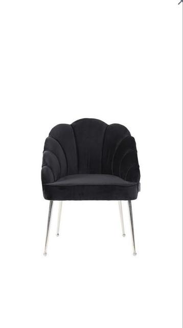 Zwarte Velvet Stoel Schelp Design beschikbaar voor biedingen