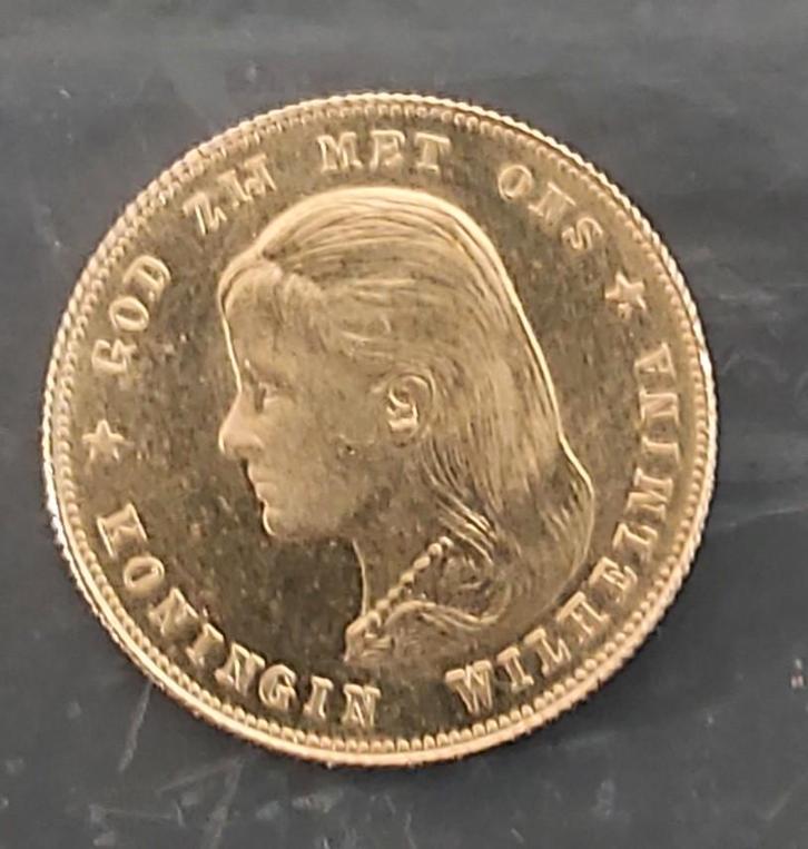 Gouden Tientje Wilhelmina 1897, Postzegels en Munten, Munten | Nederland, Losse munt, 10 gulden, Koningin Wilhelmina, Goud, Ophalen
