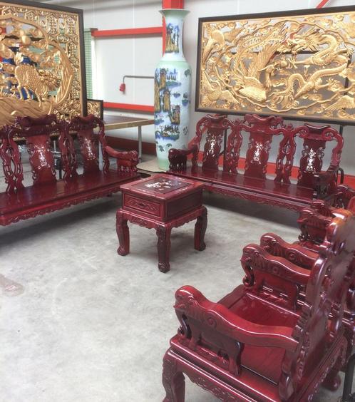 Chinees meubel Chinese Rosewood bankstel met Mother of Pearl, Antiek en Kunst, Kunst | Niet-Westerse kunst, Ophalen
