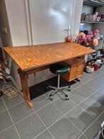 Grenen tekentafel bureau vintage, Ophalen, Gebruikt, Onbekend, Onbekend