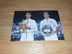 Foto Federer + Djokovic met handtekening (print) # Tennis, Verzenden, Nieuw, Overige sporten, Overige typen