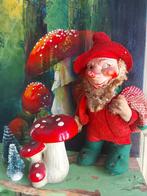 Antieke kabouter pop van papier mache en vilt, Ophalen of Verzenden