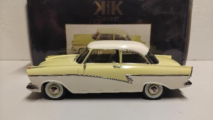 Ford 17M Taunus lichtgeel of blue KK 1:18 KRD, Hobby en Vrije tijd, Modelauto's | 1:18, Zo goed als nieuw, Auto, Overige merken