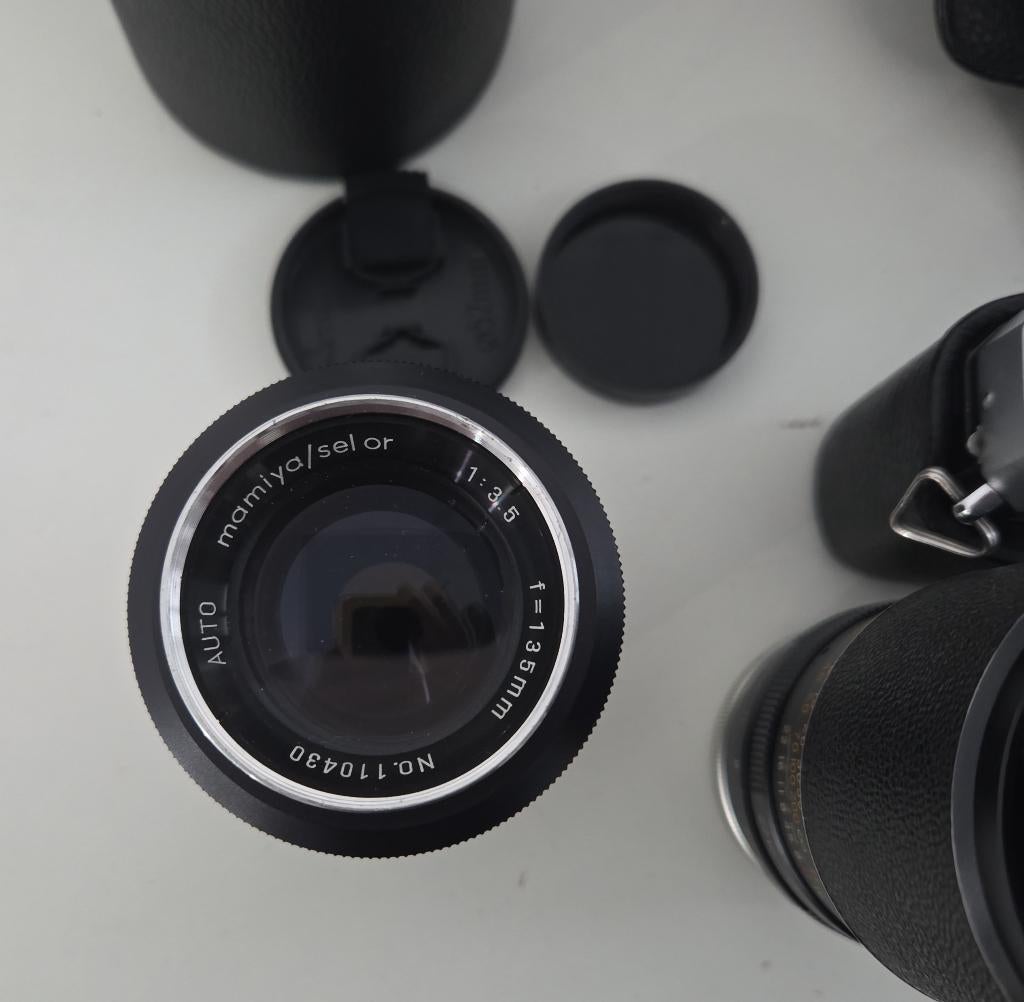 Mamiya tl 500 camera met 3 lenzen, Gebruikt, Spiegelreflex, Ophalen of Verzenden, X