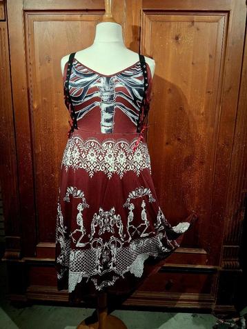 Gothic Halloween jurk bruin / rood 48/50 beschikbaar voor biedingen