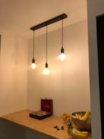 Design Lamp zwart met 3 lichtbollen, Huis en Inrichting, Lampen | Hanglampen, Ophalen, Zo goed als nieuw, Metaal, Minder dan 50 cm