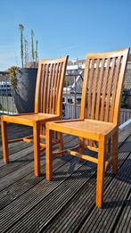 2 Stoelen Houten Teak, Ophalen, Gebruikt, Twee, Bruin