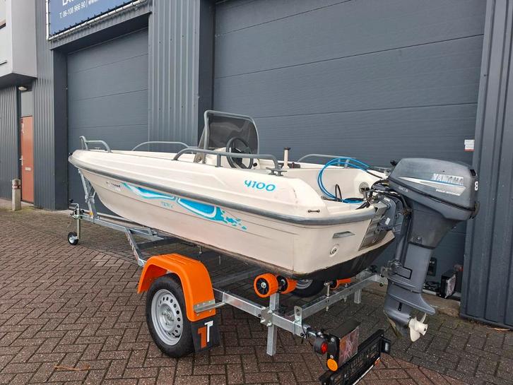Terhi 4100 + Yamaha 8PK, Watersport en Boten, Vis- en Consoleboten, Zo goed als nieuw, Tot 10 pk, 3 tot 6 meter, Benzine, Buitenboordmotor