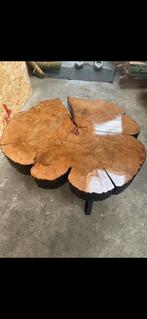 Boomstamtafel salontafel, Huis en Inrichting, Tafels | Salontafels, Rond, Nieuw, Minder dan 50 cm, 50 tot 100 cm
