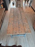 Robuuste Steigerhouten Eettafel - 220x97cm, Huis en Inrichting, Tafels | Eettafels, Ophalen