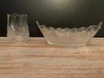 Antiek Wilhelmina kristal glazen lepelvaasje en suikerpot, Antiek en Kunst, Ophalen of Verzenden