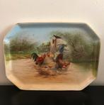 Limoges schotel met hanen, kip en kuikens, Antiek en Kunst, Ophalen of Verzenden