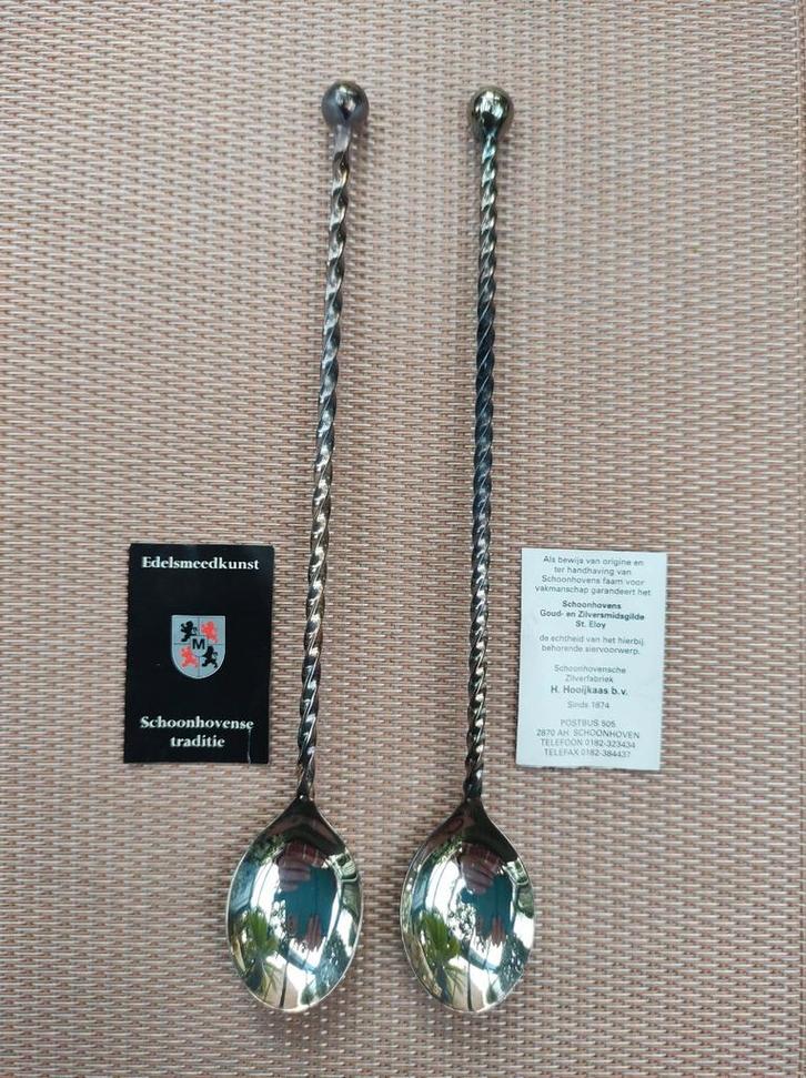 2 prachtige lepeltjes. Zilverfabriek H.Hooykaas Schoonhoven, Antiek en Kunst, Antiek | Bestek, Ophalen of Verzenden