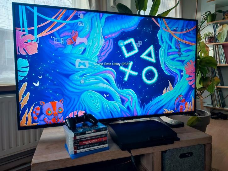 Playstation 3 Slim 320gb met controller en 7 games, Spelcomputers en Games, Spelcomputers | Sony PlayStation 3, Gebruikt, Slim