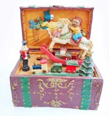 Muziekdoos Speeldoos automaton kerst carrousel beer Sankyo beschikbaar voor biedingen