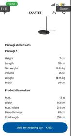 Ikea SKAFTET booglamp zonder kap - z.g.a.n., Huis en Inrichting, Lampen | Vloerlampen, Ophalen of Verzenden, Zo goed als nieuw