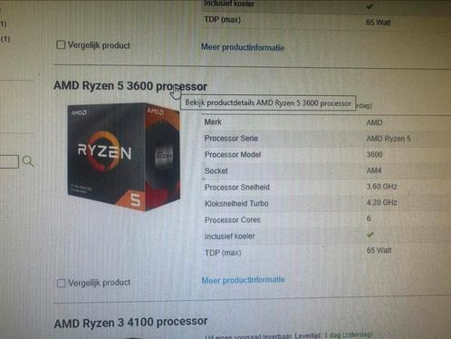 Amd ryzen 5 3600 gebruikt!, Computers en Software, Processors, Zo goed als nieuw, 6-core, 4 Ghz of meer, Ophalen of Verzenden