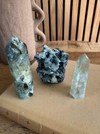 Prehniet, prasioliet en chalcedoon set, Ophalen of Verzenden, Mineraal