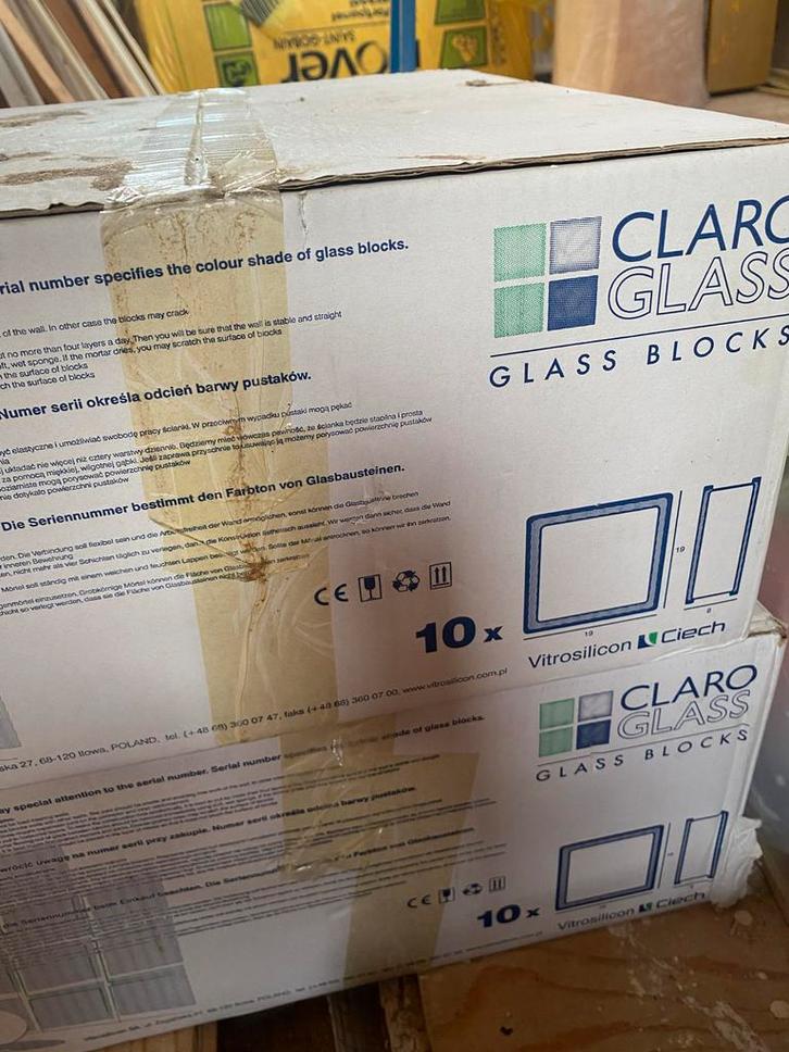 Glazen bouwstenen - Nieuw in doos!, Doe-het-zelf en Verbouw, Glas en Ramen, Nieuw, Overige typen, Minder dan 80 cm, Ophalen of Verzenden