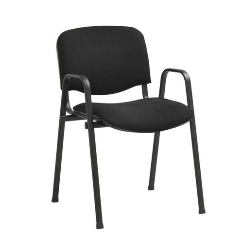 MN Reno Vergaderstoel Stapelbaar, Huis en Inrichting, Stoelen, Nieuw, Vijf, Zes of meer stoelen, Stof, Zwart, Ophalen of Verzenden