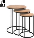 Brück - Set van 3 Ronde Bijzettafels, Huis en Inrichting, Tafels | Bijzettafels, Minder dan 55 cm, Rond, Nieuw, Modern