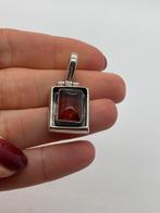 A925 Prachtige zilveren barnsteen hanger, Sieraden, Tassen en Uiterlijk, Antieke sieraden, Ophalen of Verzenden, Zilver, Hanger