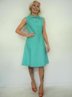 *Abfab Vintage Turquoise 70's Jurk met Zijde 40*, Groen, Sporting Dress, Knielengte, Maat 38/40 (M)
