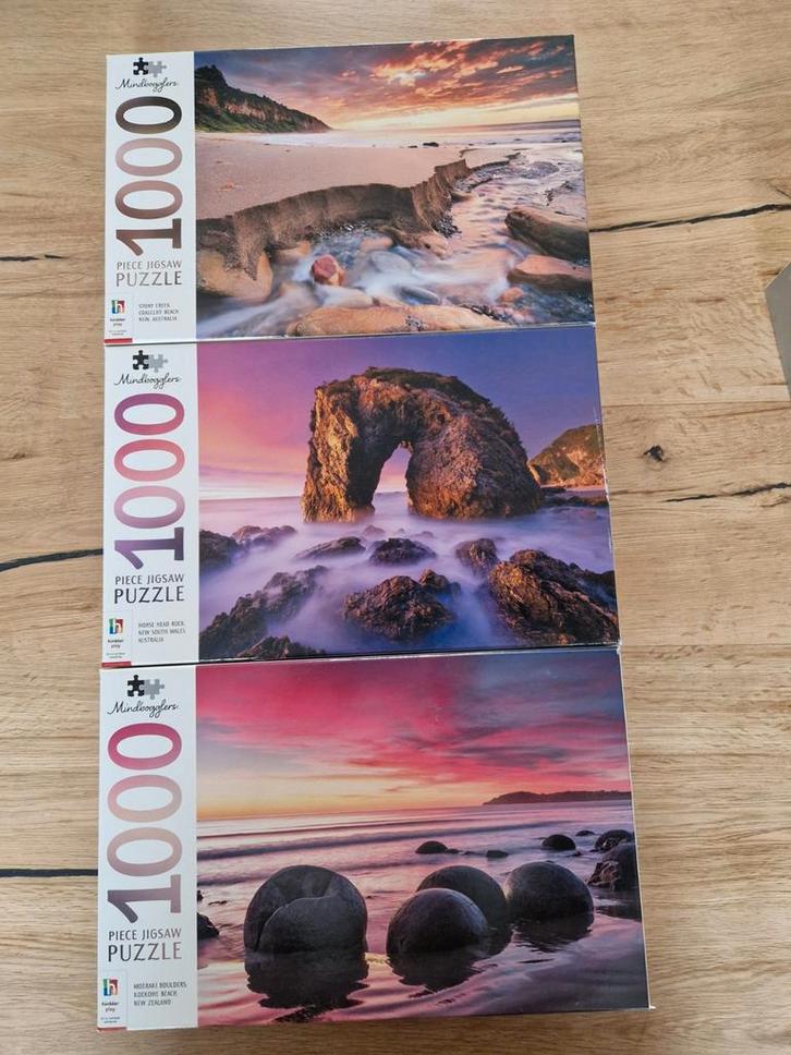 3x Mindingyfers 1000 Stukjes Puzzel - Landschappen, Hobby en Vrije tijd, Denksport en Puzzels, Nieuw, Legpuzzel, 500 t/m 1500 stukjes