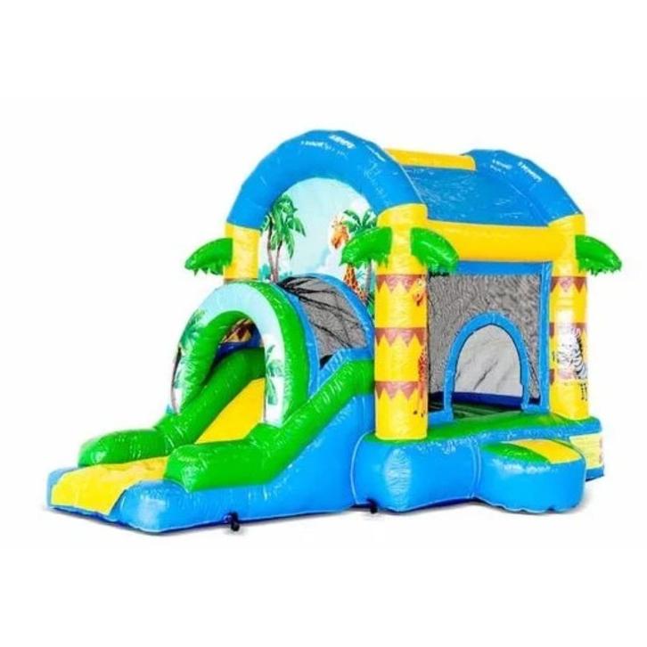 Tropical Jungle Multiplay Springkussen te huur, Hobby en Vrije tijd, Feestartikelen | Verhuur, Zo goed als nieuw, Overige, Ophalen of Verzenden
