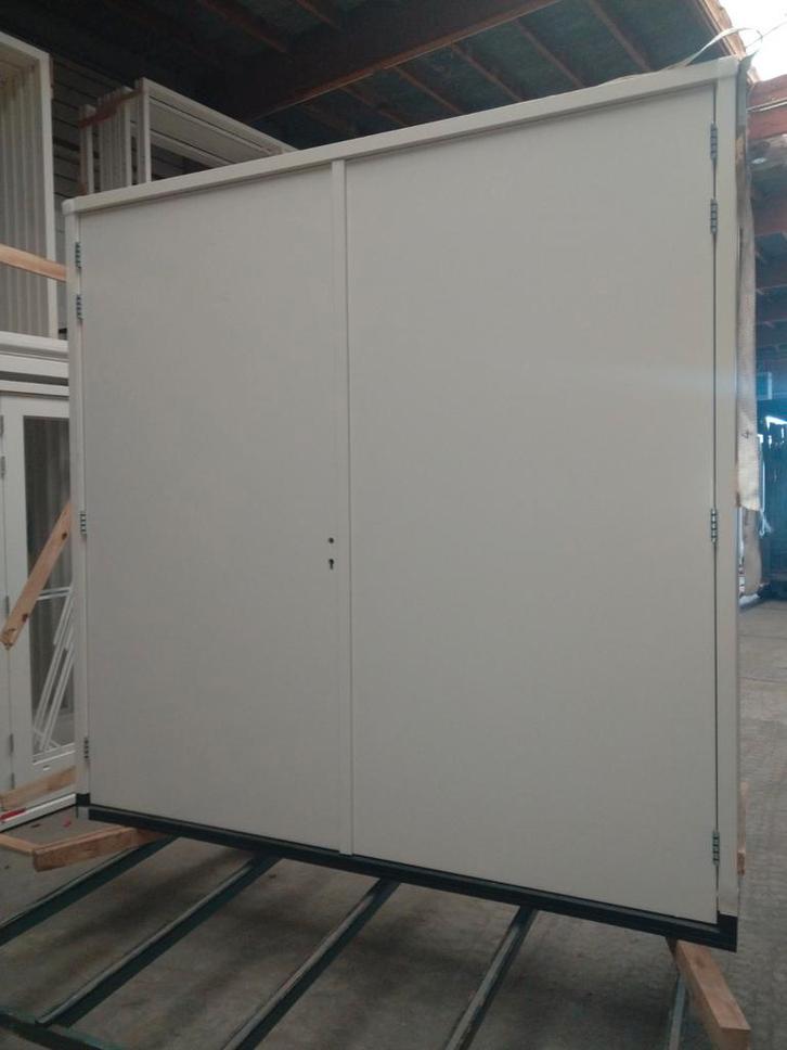 Dubbele garage deuren met kozijn, Tuin en Terras, Bergingen en Tuinkasten, Nieuw, Hout, Ophalen of Verzenden