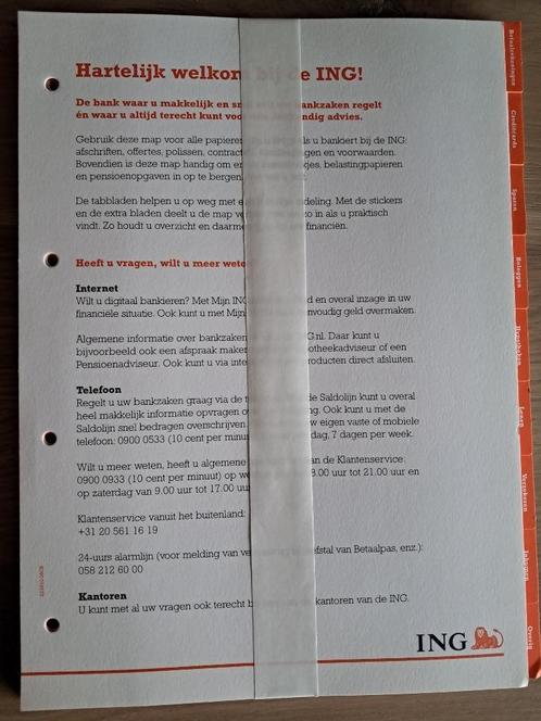ING inlegvellen voor bankzaken. (GRATIS), Diversen, Papierwaren, Nieuw, Ophalen