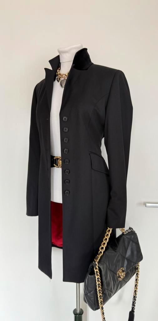 Scapa zwarte wollen lange blazer jas maat 36/38, Kleding | Dames, Jasjes, Kostuums en Pakken, Verzenden