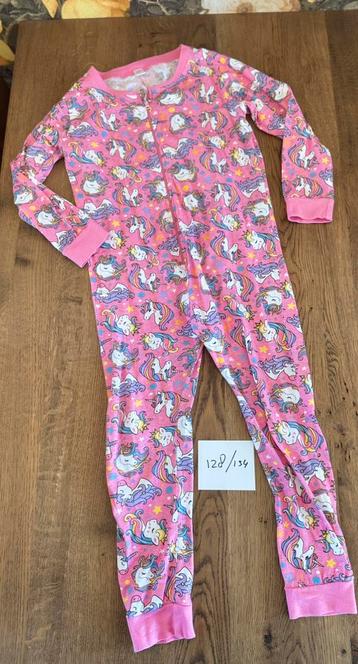 Roze onesie huispak eenhoorn maat 128 134 ZGAN beschikbaar voor biedingen