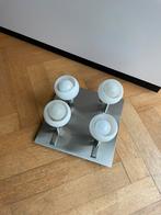4-lichts plafondspot RVS wite glazen kelken plafondlamp, Huis en Inrichting, Ophalen, Gebruikt, Metaal, Modern