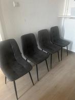 Set van 4 Grijze Eetkamerstoelen, Ophalen, Zo goed als nieuw, Vier, Stof