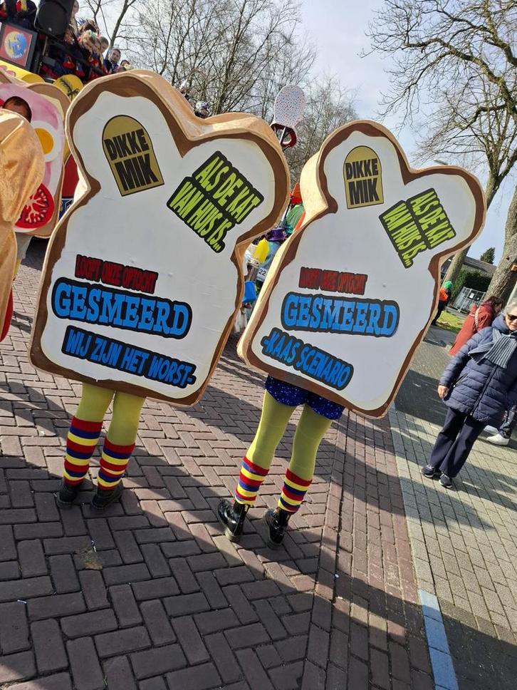 Carnavalskostuums Loopgroep Boterham - 5 Personen, Kleding | Dames, Carnavalskleding en Feestkleding, Gedragen, Kleding, Carnaval
